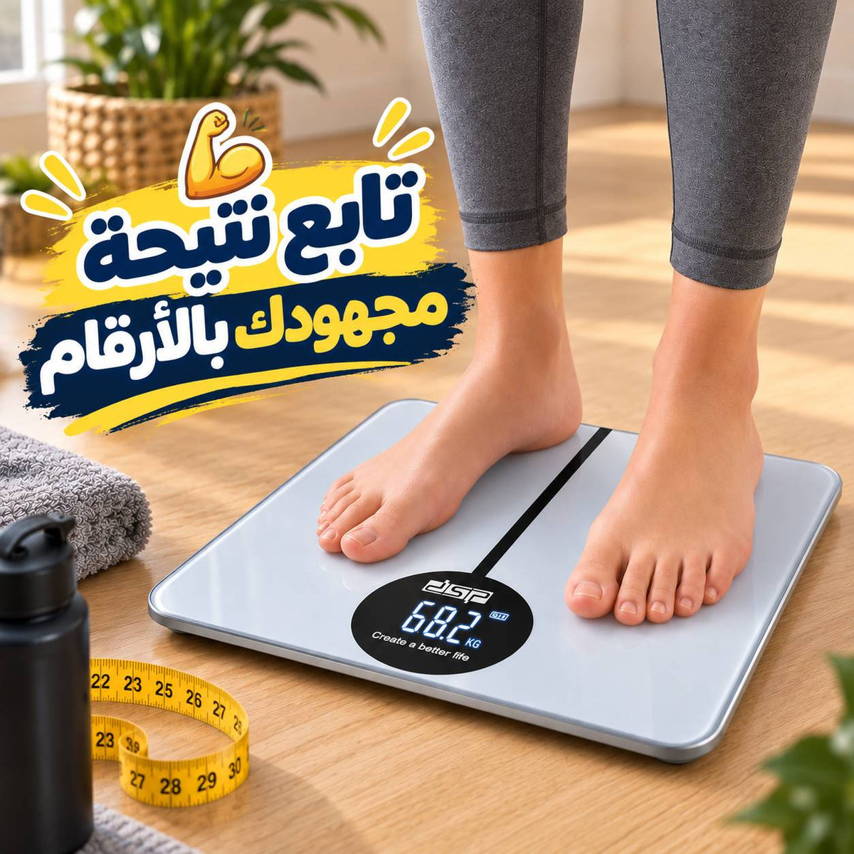 ميزان رقمي لقياس وزن الجسم  سعة 180 كجم Main image