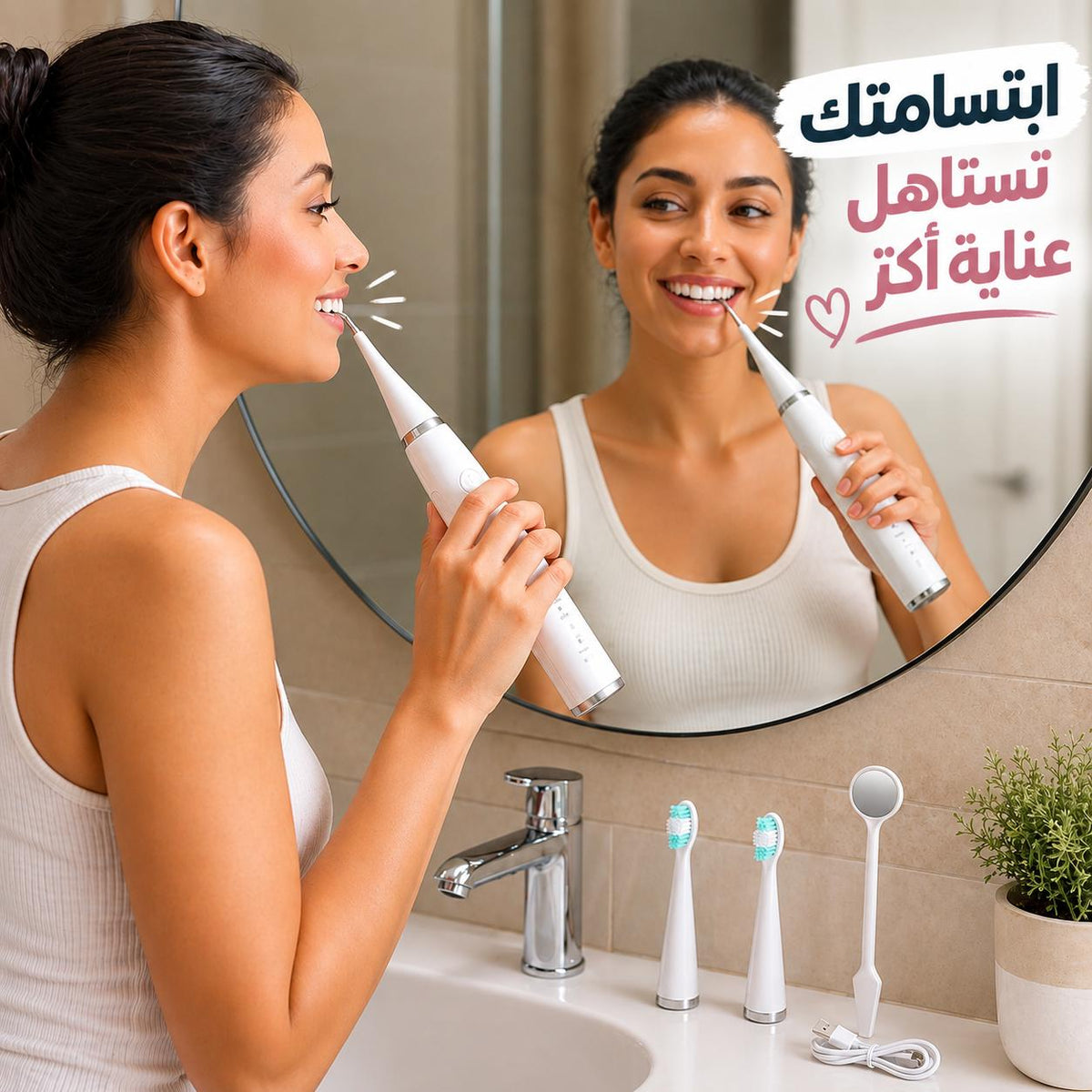 فرشة كهربائية لتنظيف الأسنان بالموجات فوق الصوتية 31000 مع 5 أوضاع لإزالة الجير والبلاك Main image
