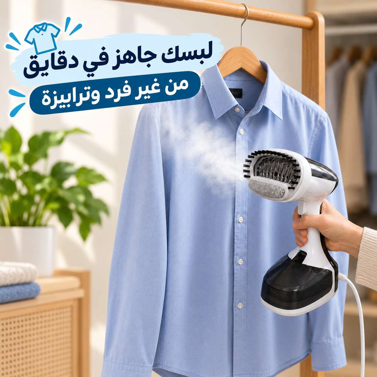 مكواة بخار محمولة للملابس والستائر 1500 وات بخزان 200 مل Main image