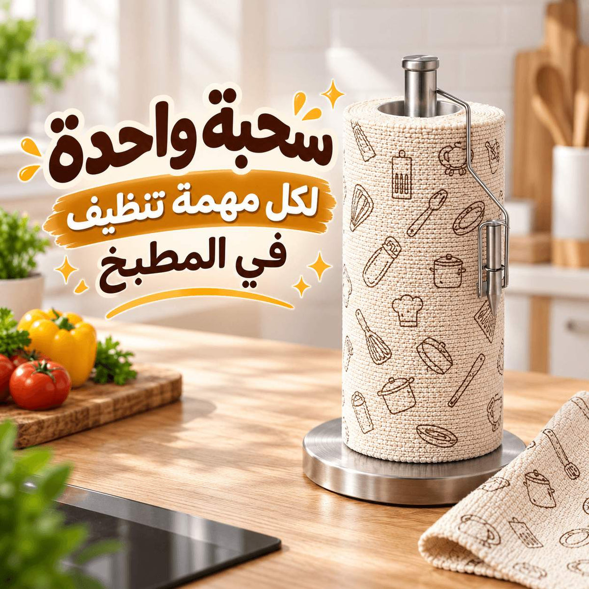 رول فوط تنظيف المطبخ فائقة الامتصاص قابلة لإعادة الاستخدام 20 فوطة Main image