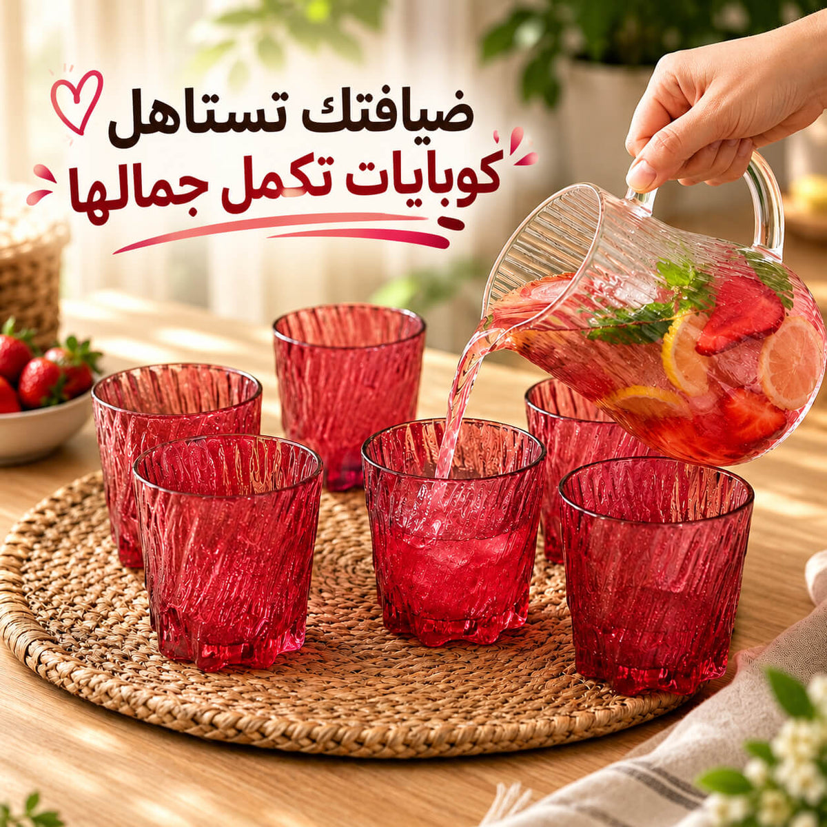 طقم كوبايات بتصميم مزخرف لشرب العصائر 6 قطع Main image