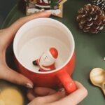 مج سيراميك بدبدوب مجسم بالداخل ويد لشرب النسكافية والكابتشينو والعصاءر