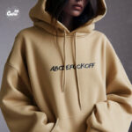 AbcdefuckOff هودي اوفر سايز قطن بكابيشو باللون البيج  للرجال والنساء