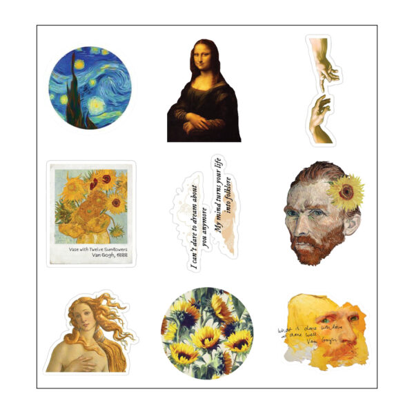 Art Addicts مجموعة استيكر لتزين وتجديد اللاب توب والنوت بوك والزجاجات وتربروف قابل لإعادة الاستخدام