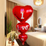 ⁦CM 90*50 باللون الاحمر I Love U بالون هيليوم⁩ - الصورة ⁦5⁩