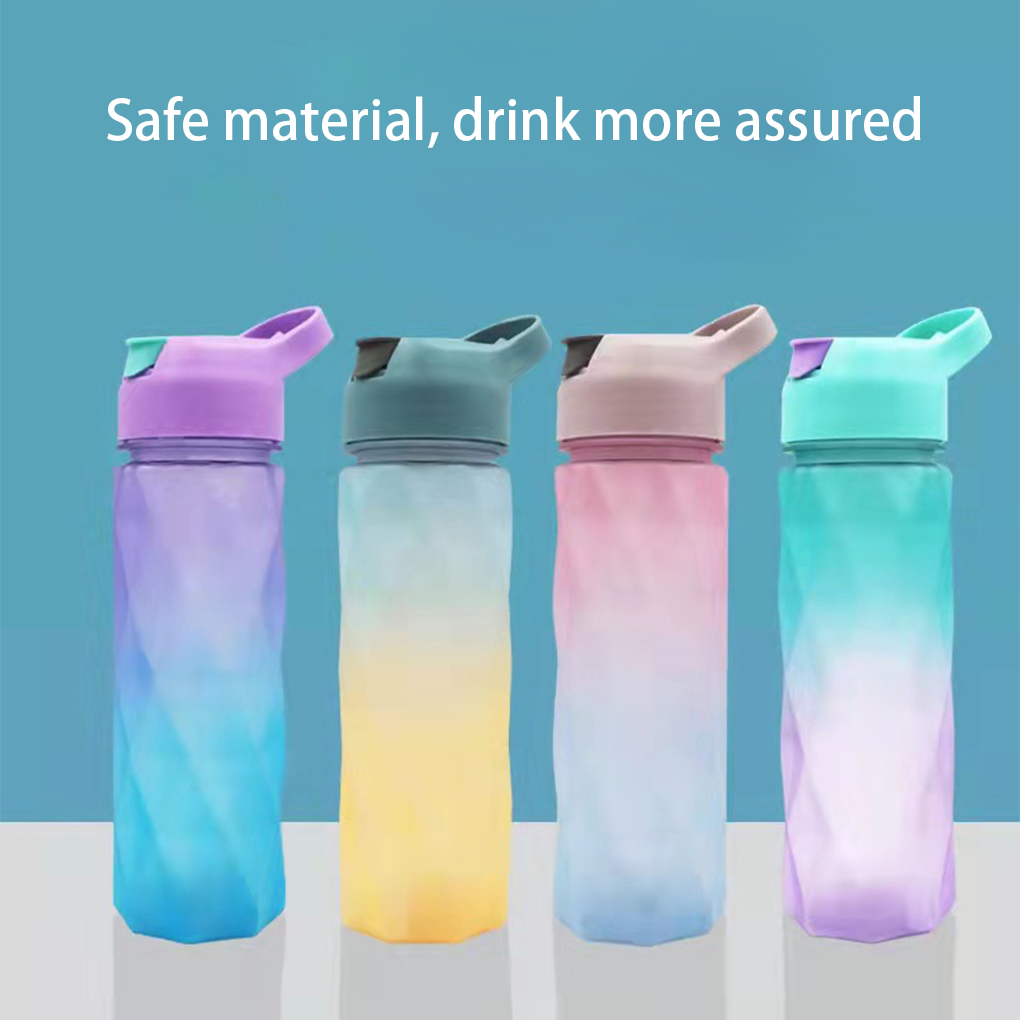 ⁦زجاجة مياه 650 ملي بشاليموه للجيم والدراسة والعمل بتدرج الوان مختلفة مبهجه⁩ - الصورة ⁦2⁩