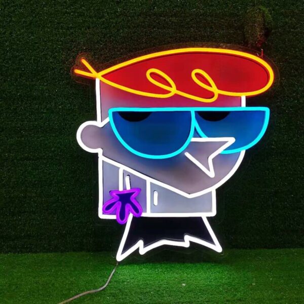 لافتة نيون علي شكل دكستر لتجديد ديكور غرف الأطفال والجيمنج