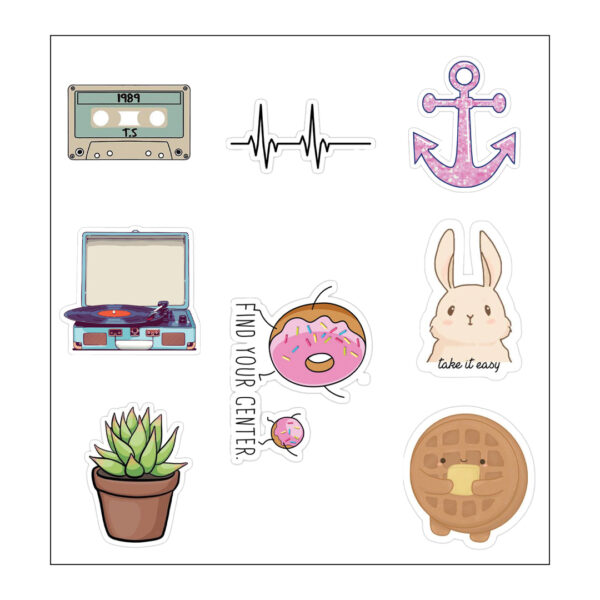 Find Your Center مجموعة استيكر لتزين وتجديد اللاب توب والنوت بوك والزجاجات وتربروف قابل لإعادة الاستخدام