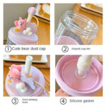 ⁦مج ميني 470 ملي للعصائر والمشروبات بشاليموه وغطاء بالعاب وكره لتغطيه الشالميوه والحفاظ علي نظافتها⁩ - الصورة ⁦4⁩