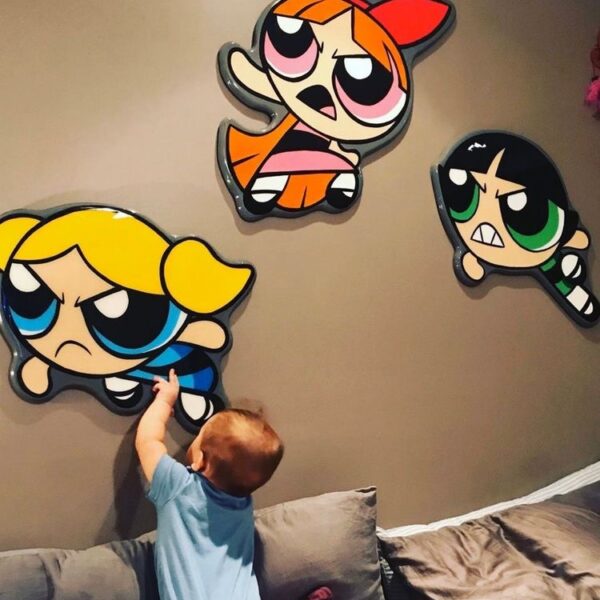 لوحة فتيات القوة خشب لتجديد وتغير ديكور غرف الأطفال