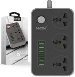 ⁦مشترك كهرباء 3 فيشة و 6 منافذ يو اس بي جهد عالي⁩ - الصورة ⁦6⁩