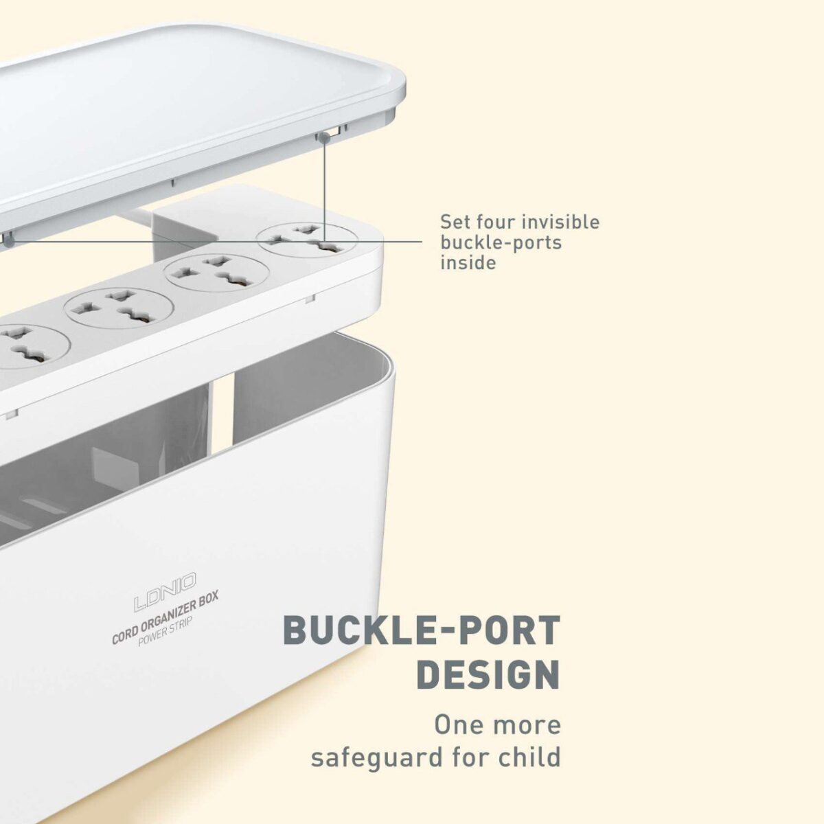 ⁦مشترك كهربائي 5 فيشة مع 3 منافذ يو اس بي ببوكس منظم للاسلاك وستاند للهواتف و الأجهزه⁩ - الصورة ⁦4⁩
