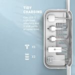 ⁦مشترك كهربائي 5 فيشة مع 3 منافذ يو اس بي ببوكس منظم للاسلاك وستاند للهواتف و الأجهزه⁩ - الصورة ⁦7⁩