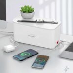 ⁦مشترك كهربائي 5 فيشة مع 3 منافذ يو اس بي ببوكس منظم للاسلاك وستاند للهواتف و الأجهزه⁩ - الصورة ⁦9⁩