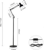 ⁦اباجورة ومصباح ارضي بذراع مفصلي متحرك للتحكم في زاوية الضوء للقراءة والدراسة والعمل⁩ - الصورة ⁦8⁩