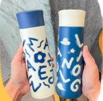 مج حراري استانليس ستيل 450 ملي للحفاظ علي حرارة المشروبات اطول وقت بتصميم ارقام وحروف بيد