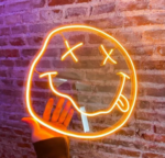 ⁦لتجديد ديكور المنزل وتزين الحفلات X Eyes Smiley Face لافتة نيون مضيئة علي شكل⁩ - الصورة ⁦2⁩