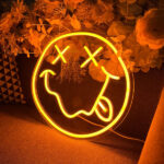 ⁦لتجديد ديكور المنزل وتزين الحفلات X Eyes Smiley Face لافتة نيون مضيئة علي شكل⁩ - الصورة ⁦6⁩