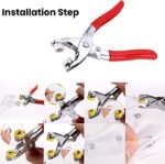 ⁦اداة تركيب الكباسين بديلة الزراير للملابس بسهولة مع مجموعة من الكباسين⁩ - الصورة ⁦2⁩