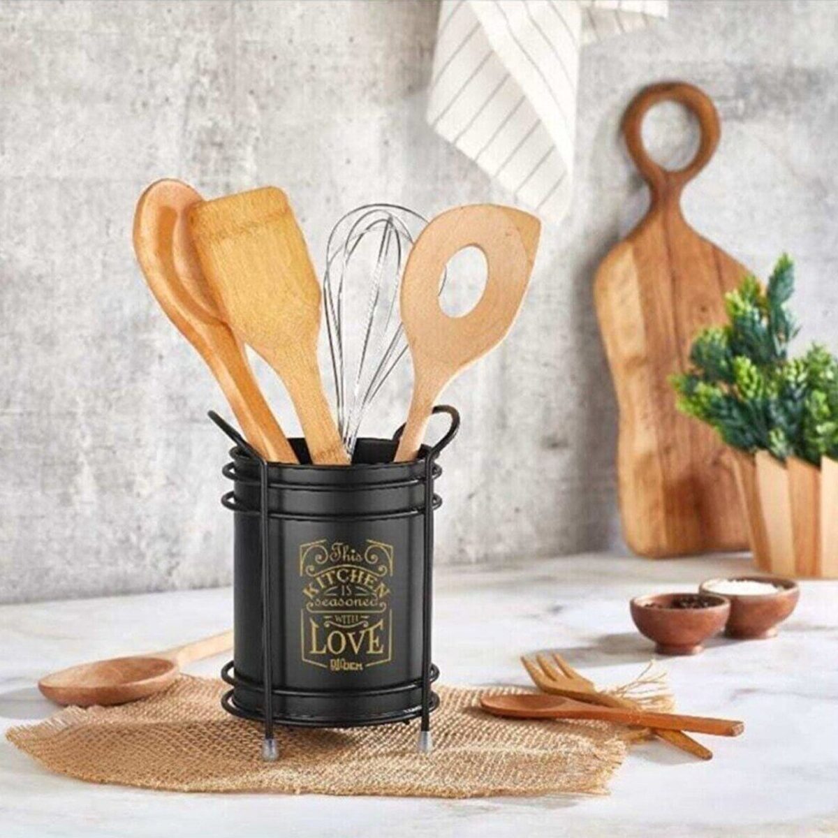 ⁦استاند حامل لادوات الغرف والمعالق والشوك والسكاكين من المعدن⁩ - الصورة ⁦1⁩