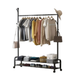 ⁦استاند دولاب شماعات وهوكات منظم للملابس والشنط والأحذية معدن غير قابل للصدأ⁩ - الصورة ⁦8⁩