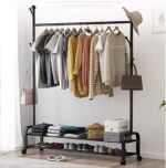 ⁦استاند دولاب شماعات وهوكات منظم للملابس والشنط والأحذية معدن غير قابل للصدأ⁩ - الصورة ⁦2⁩