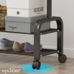 ⁦استاند دولاب شماعات وهوكات منظم للملابس والشنط والأحذية معدن غير قابل للصدأ⁩ - الصورة ⁦5⁩