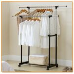 ⁦استاند ملابس زوجي بالعجل لتوفير مساحة خارجية في المنزل والمكتب⁩ - الصورة ⁦2⁩