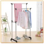 ⁦استاند ملابس زوجي بالعجل لتوفير مساحة خارجية في المنزل والمكتب⁩ - الصورة ⁦5⁩