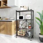 ⁦استاند منظم 4 رفوف قابل للطي بعجل لسهولة الحركة  للمطبخ والحمام معدن⁩ - الصورة ⁦2⁩