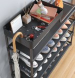 ⁦استاند منظم للأحذية 4 أرفف مع رف علوي لديكور الليفنج والريسبشن والدريسنج عملي وسهل الفك والتركيب⁩ - الصورة ⁦5⁩