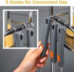 ⁦استاند منظم للتوابل استانلس ستيل 3 دور بعليقات جانبية للشوك والسكاكين⁩ - الصورة ⁦2⁩