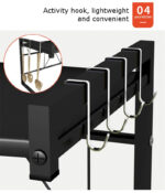 ⁦استاند منظم و حامل ميكرويف معدن برف قابل للفرد مع هوكات متين غير قابل للصدأ⁩ - الصورة ⁦7⁩