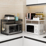 ⁦استاند منظم و حامل ميكرويف معدن برف قابل للفرد مع هوكات متين غير قابل للصدأ⁩ - الصورة ⁦8⁩