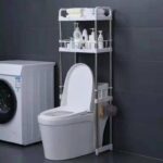 ⁦استاند منظم وحامل لادوات الحمام فوق التواليت ب ٢ رف وعليقات جانبية متعدد الاستخدامات⁩ - الصورة ⁦6⁩