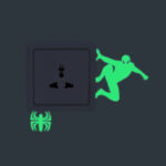 ⁦استيكر تزين الحائط لمفاتيح الكهرباء مضئ باللون الفسفوري بأشكال محتلفة⁩ - الصورة ⁦4⁩