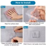 الهوك الشفاف بديل المسامير القوي لتعليق اللوح واي شيء بدون تخريم الحائط او الأبواب طقم قطعتين - الصورة 5