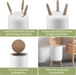 ⁦باسكت قمامة 7 لتر بغطاء تاتش وارجل خشبية لغرف النوم والليفنج والمطبخ والحمام⁩ - الصورة ⁦5⁩