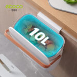 ⁦باسكت قمامة يعلق علي الدرف لتوفير مساحة للمطابخ والحمامات بلزق دبل فيس قوي وغطاء ويد من ايكوكو⁩ - الصورة ⁦3⁩