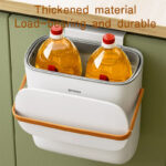 ⁦باسكت قمامة يعلق علي الدرف لتوفير مساحة للمطابخ والحمامات بلزق دبل فيس قوي وغطاء ويد من ايكوكو⁩ - الصورة ⁦5⁩