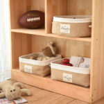 ⁦باسكت كتان بيد لحمل وتنظيم الملابس ولعب الاطفال والميكب ومنتجات العناية بالشعر والبشرة⁩ - الصورة ⁦2⁩