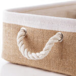 ⁦باسكت كتان بيد لحمل وتنظيم الملابس ولعب الاطفال والميكب ومنتجات العناية بالشعر والبشرة⁩ - الصورة ⁦5⁩