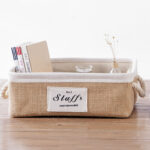 ⁦باسكت كتان بيد لحمل وتنظيم الملابس ولعب الاطفال والميكب ومنتجات العناية بالشعر والبشرة⁩ - الصورة ⁦7⁩