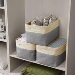 ⁦باسكت كتان لحمل وتنظيم الملابس ولعب الاطفال والميكب ومنتجات العناية بالشعر والبشرة بيد⁩ - الصورة ⁦3⁩