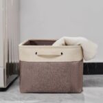 ⁦باسكت كتان لحمل وتنظيم الملابس ولعب الاطفال والميكب ومنتجات العناية بالشعر والبشرة بيد⁩ - الصورة ⁦6⁩