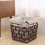 ⁦باسكت هاند ميد ببطانه كتان لحمل وتنظيم الملابس والميكب وادوات العناية بالشعر والبشرة⁩ - الصورة ⁦4⁩