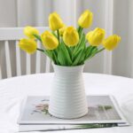 ⁦باقة ورد توليب أصفر صناعي 5 ورود لديكور البيت وحفلات الزفاف والخطوبة⁩ - الصورة ⁦6⁩