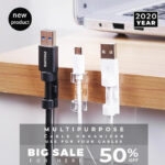 بديل الكلبسات الإصدار الجديد منظم للأسلاك والكابلات بلزق دبل فيس للتثبيت علي الحائط والمكتب  20 قطعة - الصورة 2