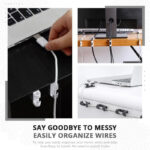 بديل الكلبسات الإصدار الجديد منظم للأسلاك والكابلات بلزق دبل فيس للتثبيت علي الحائط والمكتب  20 قطعة - الصورة 4