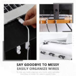 بديل الكلبسات الإصدار الجديد منظم للأسلاك والكابلات بلزق دبل فيس للتثبيت علي الحائط والمكتب  20 قطعة - الصورة 8